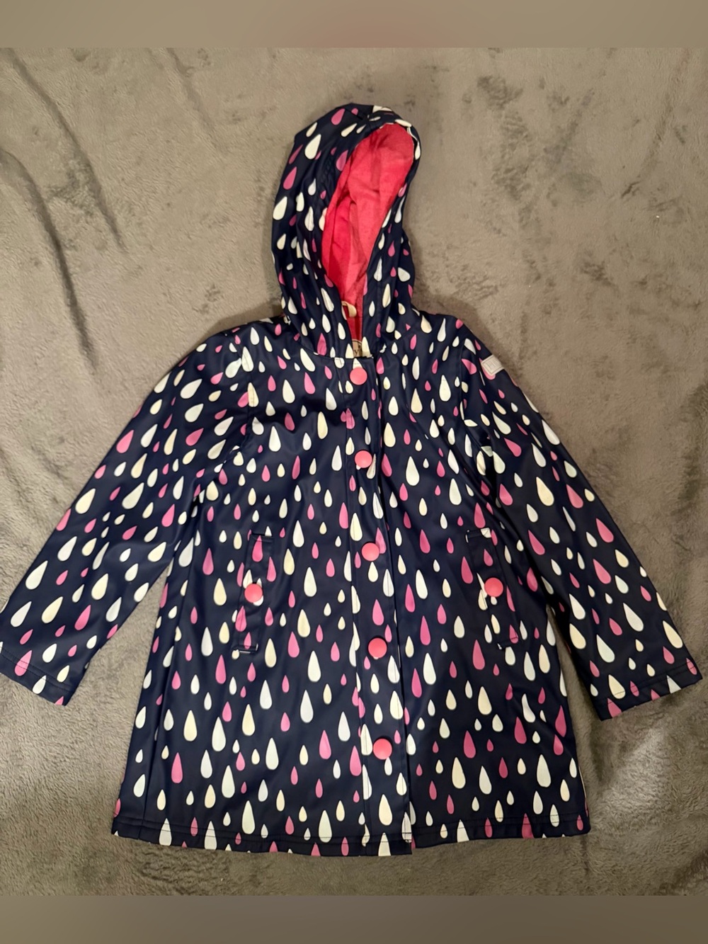 Hatley girls color changing rain coat size 7
